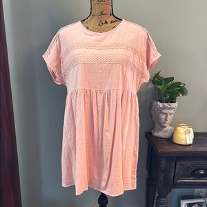 Altar'd State Light Pink Lace Detail Dress. Size Medium.